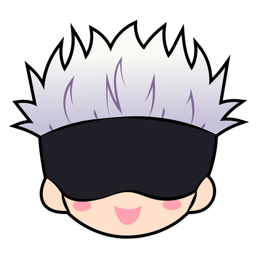 here is a Jujutsu Kaisen Satoru Gojo Smile Sticker from the Anime collection for sticker mania