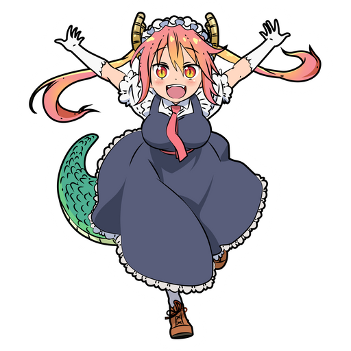 here is a Miss Kobayashi's Dragon Maid Happy Tohru Sticker from the Anime collection for sticker mania