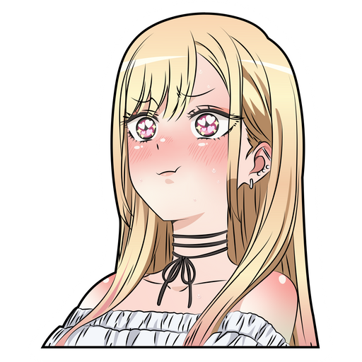here is a My Dress-Up Darling Marin Kitagawa Holding Back Laughter Sticker from the Anime collection for sticker mania