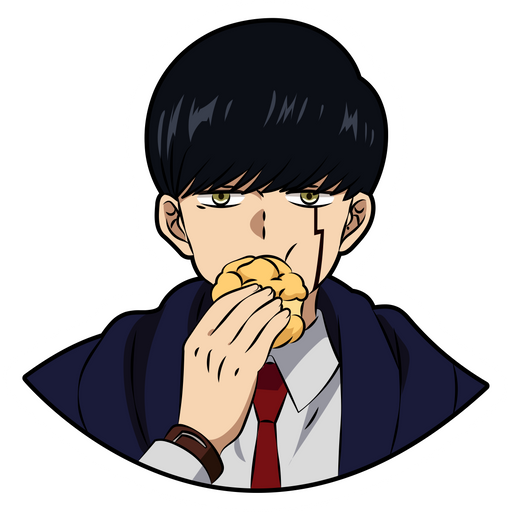 here is a Mashle Mash Burnedead Eats Sticker from the Anime collection for sticker mania