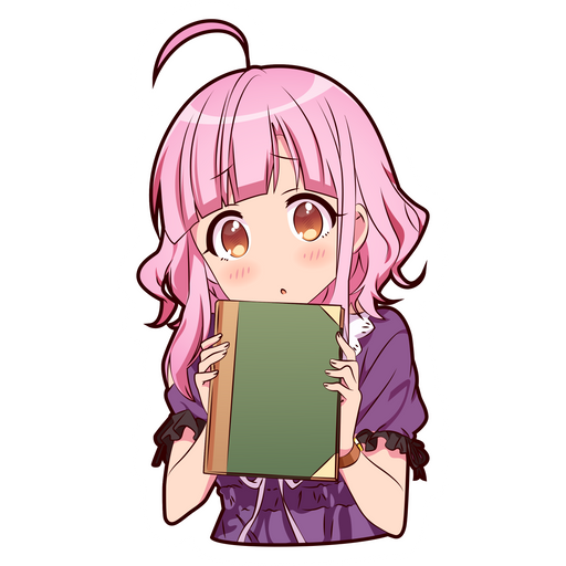 here is a Megumi Sakura with Book Sticker from the Anime collection for sticker mania