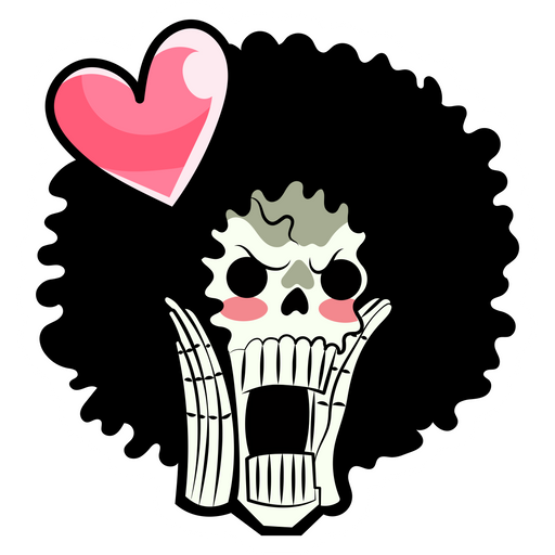 here is a One Piece Brook Heart Sticker from the One Piece collection for sticker mania