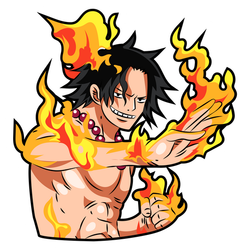 here is a One Piece Portgaz D. Ace Sticker from the Anime collection for sticker mania