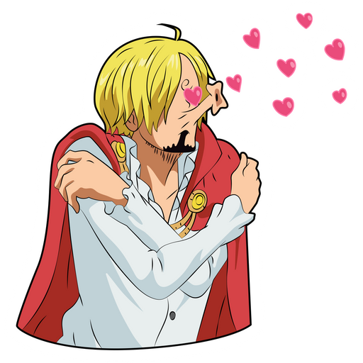 here is a One Piece Sanji Fall in Love Sticker from the Anime collection for sticker mania