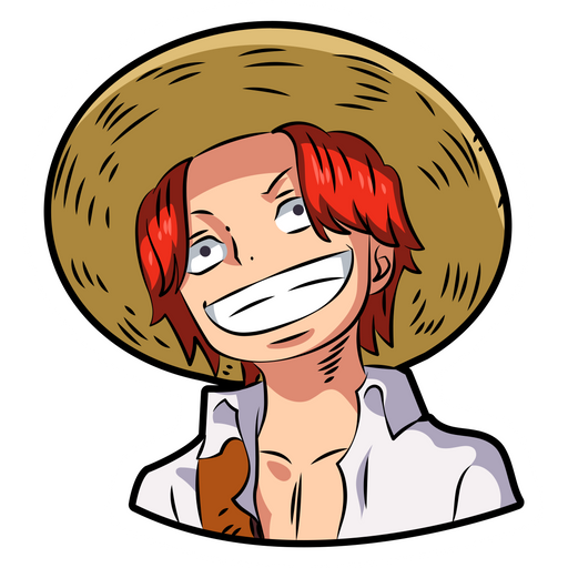 here is a One Piece Shanks Smile Sticker from the One Piece collection for sticker mania