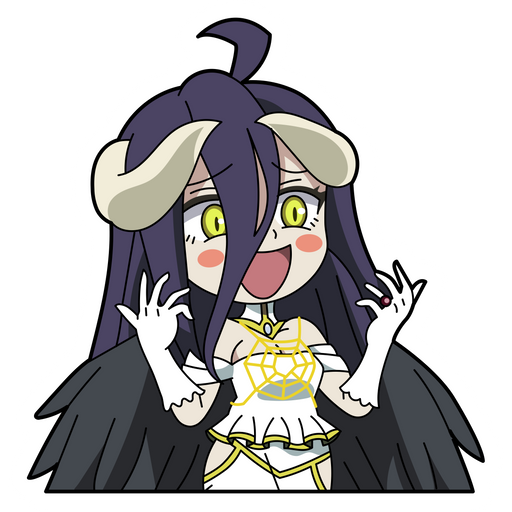 here is a Overlord Albedo Mocks Sticker from the Anime collection for sticker mania