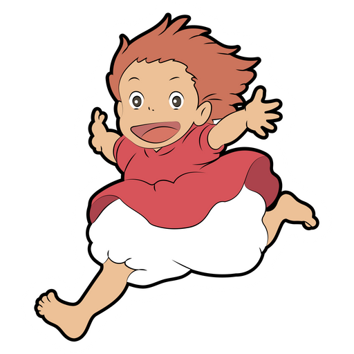 here is a Ponyo Leaping Sticker from the Anime collection for sticker mania