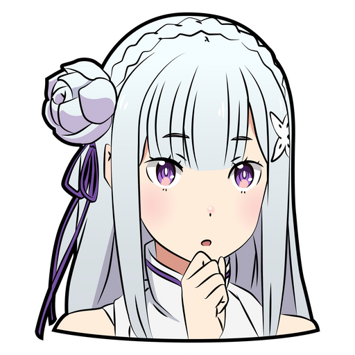 here is a Re:Zero Cute Emilia Sticker from the Anime collection for sticker mania