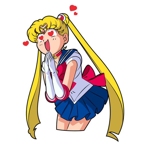 here is a Sailor Moon Fall in Love Sticker from the Anime collection for sticker mania