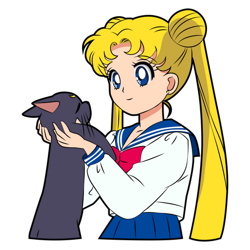 here is a Sailor Moon and Luna Cat Sticker from the Anime collection for sticker mania