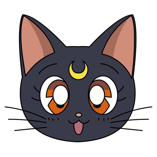 here is a Sailor Moon Luna Happy Sticker from the Anime collection for sticker mania