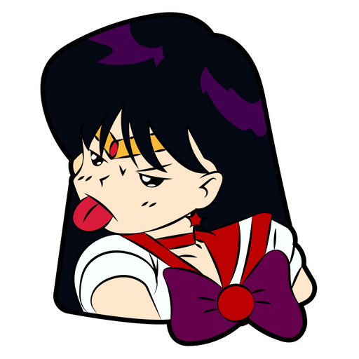 here is a Sailor Moon Sailor Mars Shows Tongue Sticker from the Anime collection for sticker mania