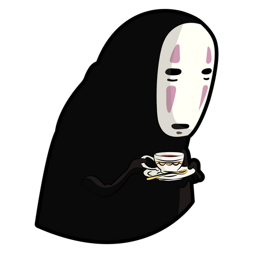 Spirited Away No-Face Drinking Tea Sticker