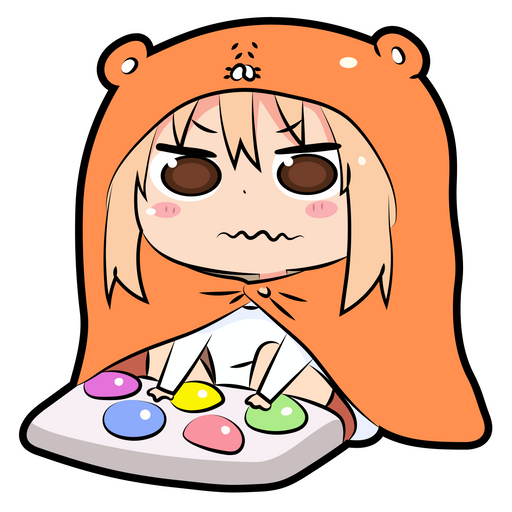 here is a Umaru Doma Can't Play Chibi Sticker from the Anime collection for sticker mania