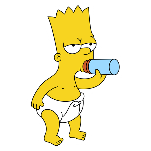Bart Simpson Baby Drinks Milk Sticker