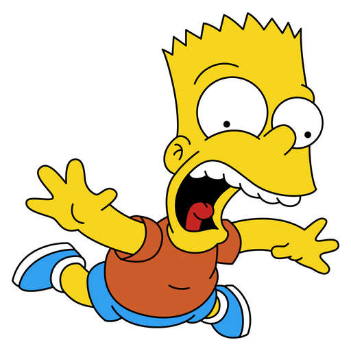here is a Bart Simpson Falls Sticker from the Bart Simpson collection for sticker mania