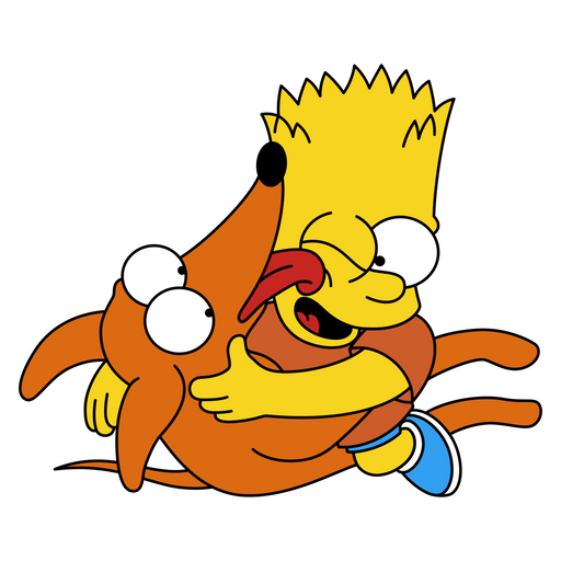 Bart Simpson with Santa's Little Helper Sticker