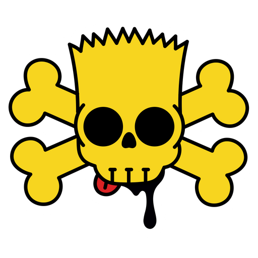 Bart Simpson Skull Sticker