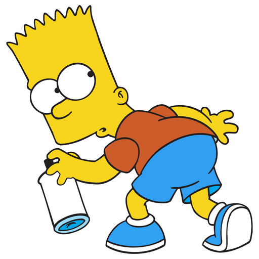 Bart Simpson with Aerosol Spray Sticker