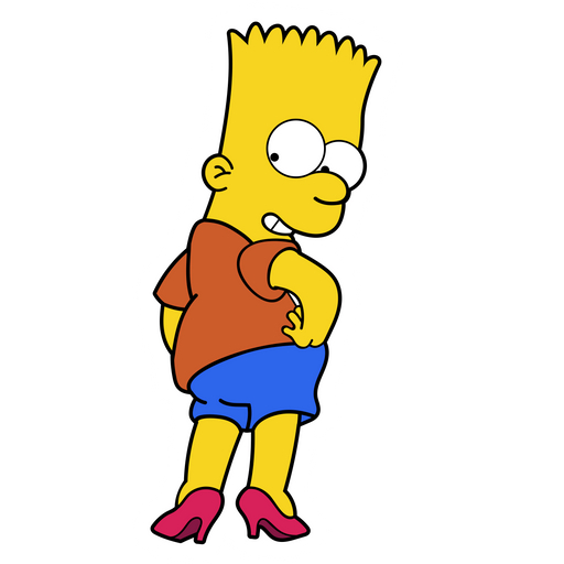 The Simpsons Bart in Womens Shoes Sticker