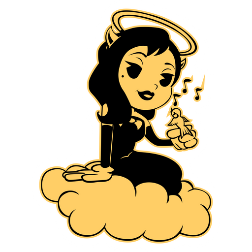 here is a Bendy Alice Angel on Cloud Sticker from the Bendy and the Ink Machine collection for sticker mania