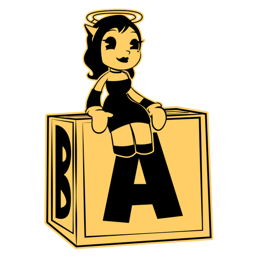 Bendy Alice Angel on Toy Cube Sticker