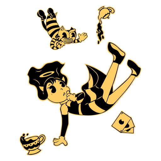 here is a Bendy Alice Angel in Wonderland Sticker from the Bendy and the Ink Machine collection for sticker mania