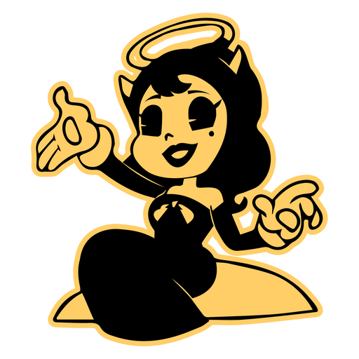 here is a Bendy Smiling Alice Angel Sticker from the Bendy and the Ink Machine collection for sticker mania