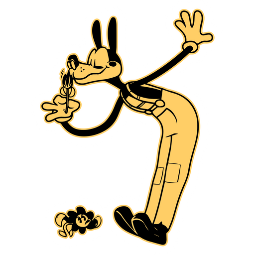 here is a Bendy Boris Sniffing Flower Sticker from the Bendy and the Ink Machine collection for sticker mania