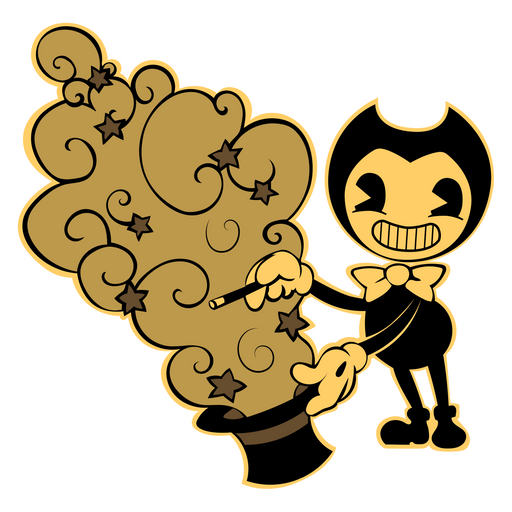 here is a Bendy in Devilish Tricks Sticker from the Bendy and the Ink Machine collection for sticker mania