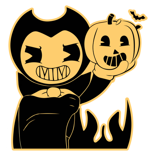 here is a Bendy Dracula with Jack-O'-Lantern Sticker from the Bendy and the Ink Machine collection for sticker mania