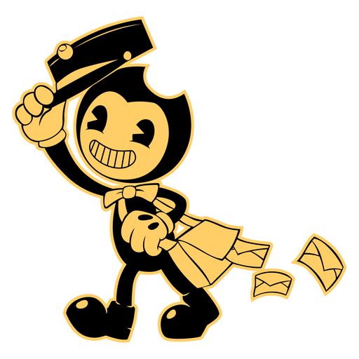 here is a Bendy Postman Sticker from the Bendy and the Ink Machine collection for sticker mania