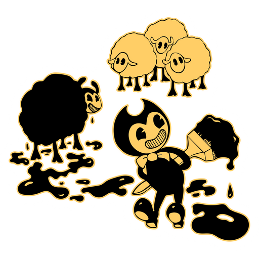 here is a Bendy with Sheep Sticker from the Bendy and the Ink Machine collection for sticker mania