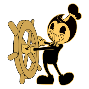 here is a Bendy Steamboat Willie from the Bendy and the Ink Machine collection for sticker mania