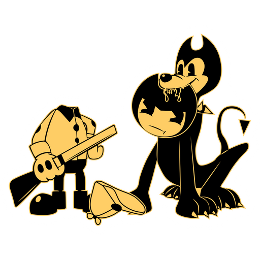 here is a Bendy's Wild Hunt Sticker from the Bendy and the Ink Machine collection for sticker mania