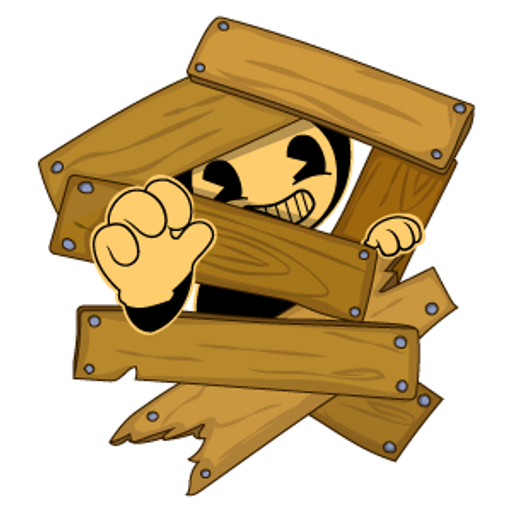 here is a Bendy Behind the Boarded Up Door from the Bendy and the Ink Machine collection for sticker mania