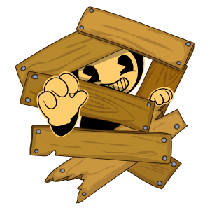 cool and cute Bendy Behind the Boarded Up Door for stickermania