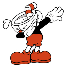 Cuphead Dab Sticker - Sticker Mania