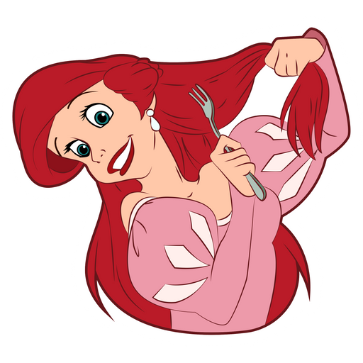 Ariel with Fork Sticker