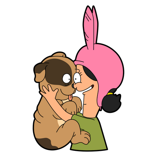 here is a Bob's Burgers Louise and Colonel Fluffles Sticker from the Cartoons collection for sticker mania