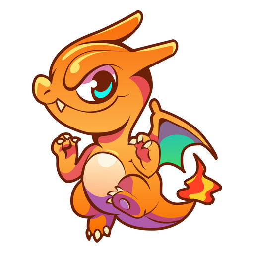 here is a Chibi Charizard Pokemon Sticker from the Pokemon collection for sticker mania
