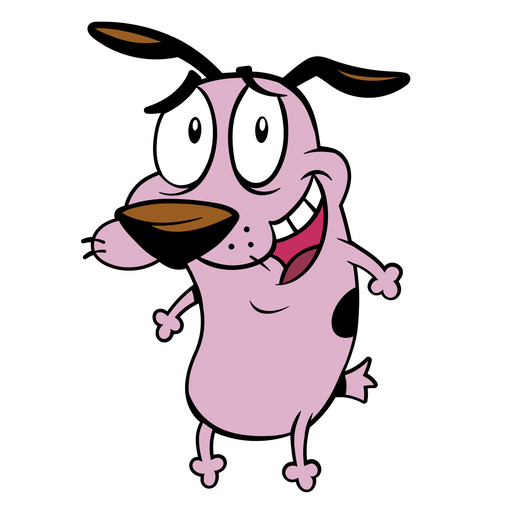 here is a Courage the Cowardly Dog Sticker from the Cartoons collection for sticker mania