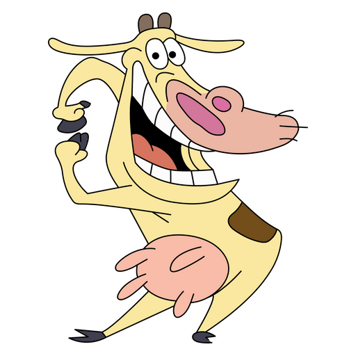 here is a Cow and Chicken Smiley Cow Sticker from the Cartoons collection for sticker mania