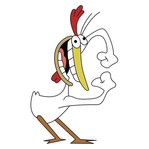 here is a Cow and Chicken Smiling Chicken Sticker from the Cartoons collection for sticker mania