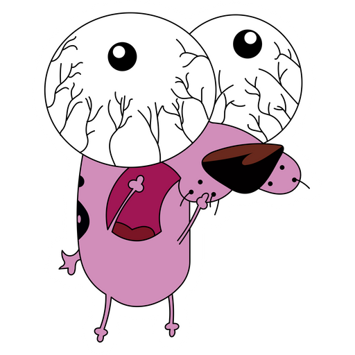 here is a Courage the Cowardly Dog Frightened Eyes Sticker from the Cartoons collection for sticker mania
