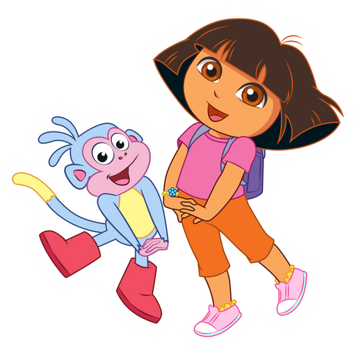 here is a Dora the Explorer with Boots the Monkey from the Cartoons collection for sticker mania