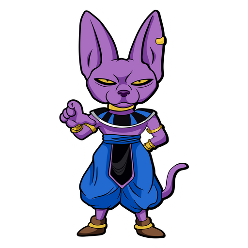 here is a Dragon Ball Beerus Sticker from the Anime collection for sticker mania