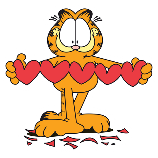 here is a Garfield Origami Hearts Sticker from the Cartoons collection for sticker mania