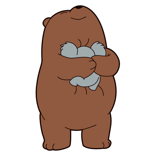 here is a We Bare Bears Grizz Hugs Nom Nom Sticker from the We Bare Bears collection for sticker mania