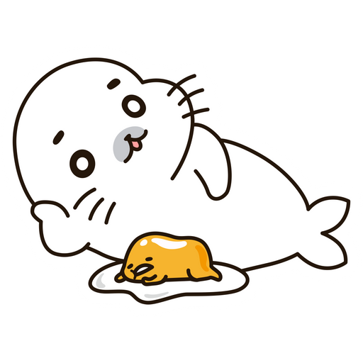 here is a Gudetama And Goma-chan Sticker from the Gudetama collection for sticker mania